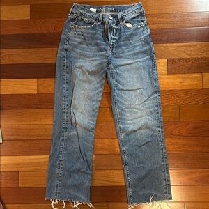 American Eagle Fringed Straight Leg Jeans